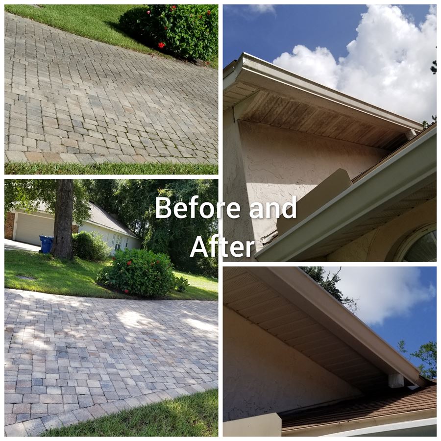 House and Paver Driveway Cleaning in Jacksonville, FL